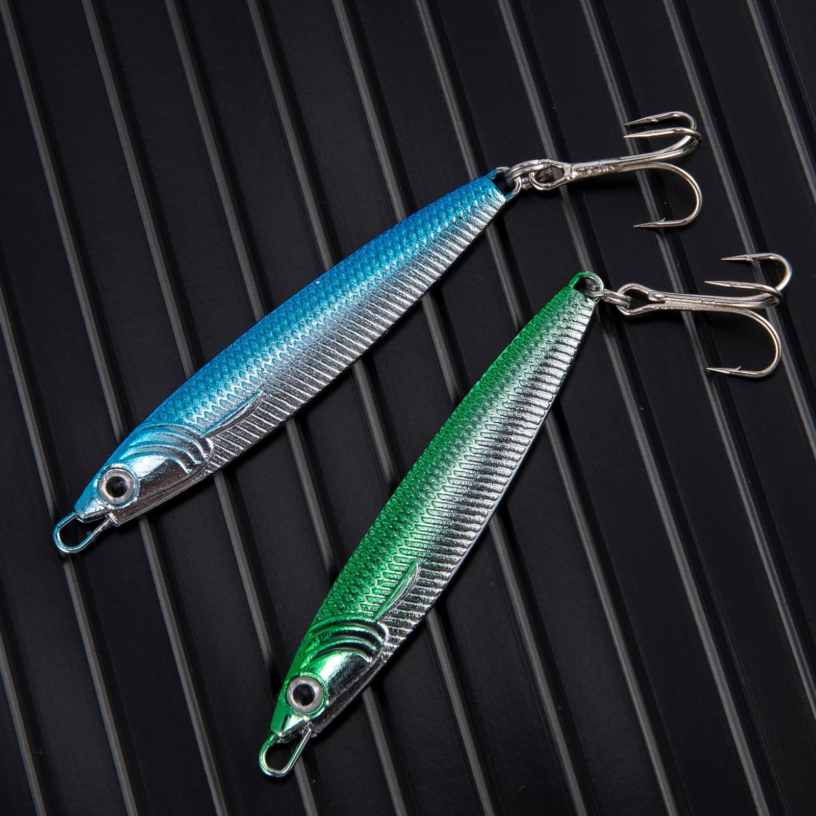 Dr.Fish 1oz Fishing Jigs Saltwater Lure Casting Metal Spoon Diamond Design Blue