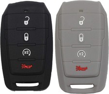 2pcs 4 Buttons Silicone Rubber Remote Smart Key Fob Case Cov Color: black gray