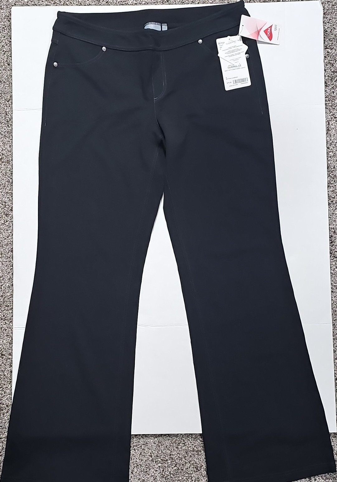 NWT Athleta Bettona Bootcut Pull-On dress pants Women’s L  Black Nylon/Spandex
