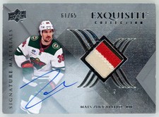 2022-23 UD Exquisite Collection Material Signatures Mats Zuccarello 61/65 DAMAGE