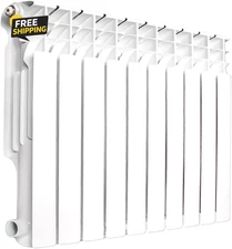 Wisewater Wall-Mounted Radiator Heater with 10 Panels, Light Weight Aluminum