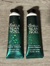 Bath and Body Works Vanilla Bean Noel Shea Butter Hand Cream 1 Oz Set Of 2 NEW