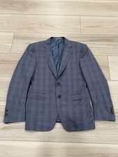 Canali 1934 Sport Coat 40R Blue Plaid Wool Blazer Italy 50R