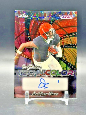 2025 Leaf Vivid In Glorious Technicolor Ja'Marr Chase 1/1 Blue Ink Auto 