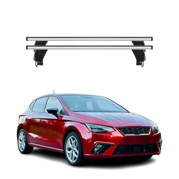Menabo DachträGer GrundtäGer FüR Seat Ibiza Mk5 2017-2026 50Kg Alu Schwarz 2 Tlg-image