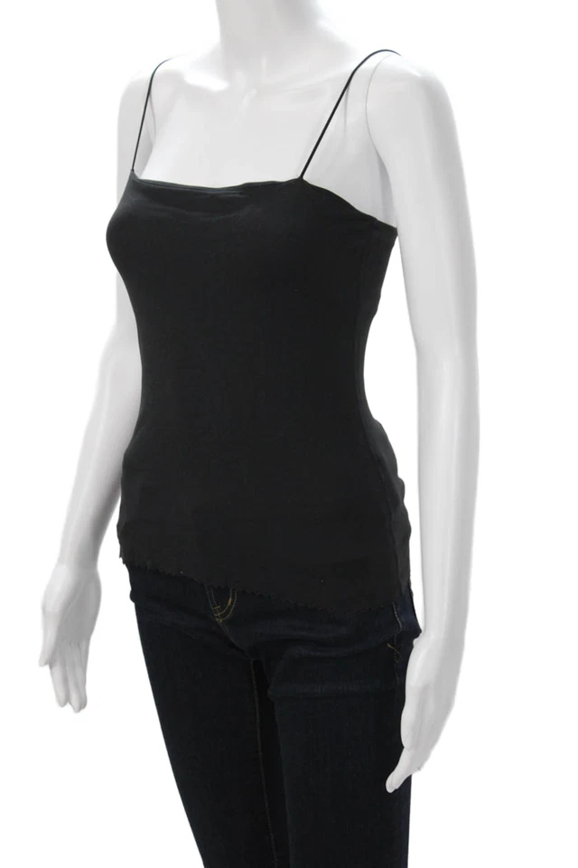 Camiseta sin mangas Nike para mujer negra de nailon con cuello cuadrado y correa de espagueti talla S Foto 2 de 4