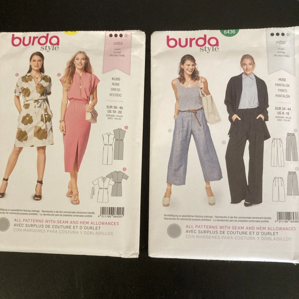 Lot of 7 Burda Sewing Patterns Ladies 2010s Various Sizes Uncut Average Skill - Image 2 of 4