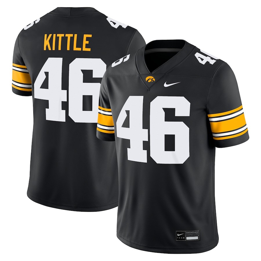 Iowa Hawkeyes George Kittle #46 Nike Black 2025 Official NCAA Alumni Game  Jersey