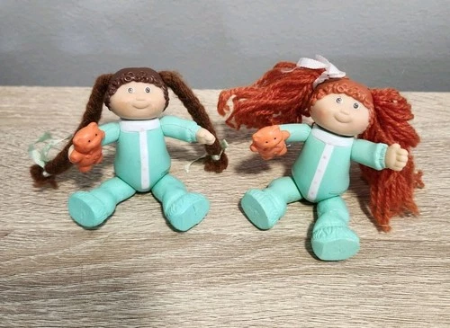 Lot of 2 Original Vintage Cabbage Patch Kids Miniature PVC Poseable Figures 1984