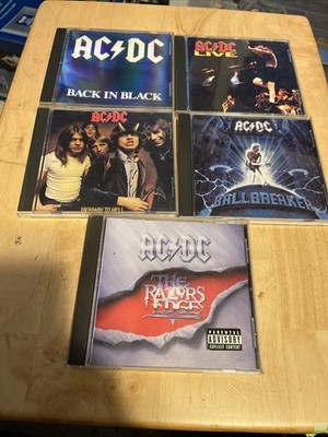 AC/DC 5 CD Lot Back in Black, Highway to Hell, ball breaker,  live,  razors Edge