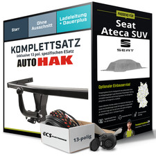 Für SEAT Ateca SUV Typ KH7 , KHP Anhängerkupplung starr +eSatz 13pol 23- Kit NEU