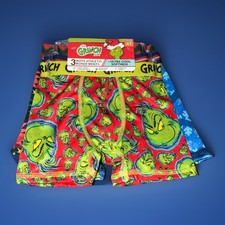 NEW PACK OF 3 DR. SEUSS THE GRINCH BOYS ATHLETIC BOXER BRIEFS SIZE 4T