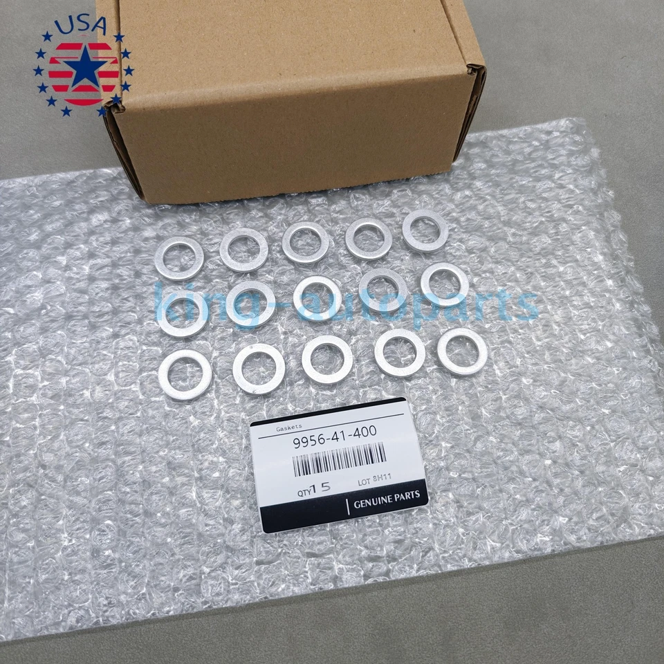 New Set of 15 Aluminum Oil Drain Plug Gaskets For Mazda 9956-41-400 - Imagem 2 de 4