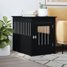 Dog Crate Furniture Black Engineered wood, steel 21.7x31.5x26.8 in