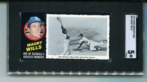 1971 Topps Greatest Moments Maury Wills Los Angeles Dodgers #29 SGC 5