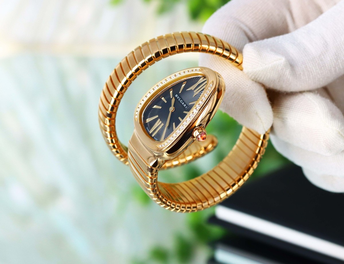 Bvlgari Serpenti Tubogas Rose Gold 35mm 101815 Diamond Black