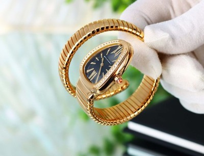 Bvlgari Serpenti Tubogas Rose Gold 35mm 101815 Diamond Black