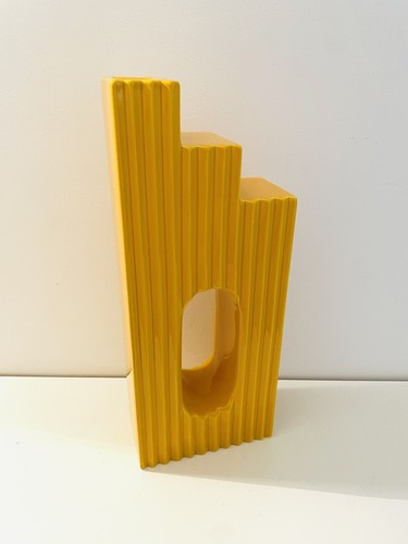 🟢 Grande XL BIG vaso modernista in ceramica colore giallo carico - Picture 6 of 6