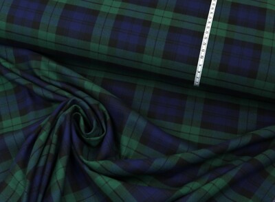 SCHOTTENKARO Karo Stoff Tartan Hosenstoff Kilt JÄGERGRÜN NACHTBLAU