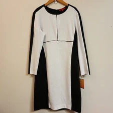 NARCISO RODRIGUEZ Design Nation Black & White Body Con Dress XL Classic NWT