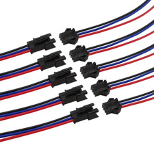 JST Connector Leads 150mm 22 AWG Male Female 2/3/4/5/6 Pin Wire Cable LED Strips