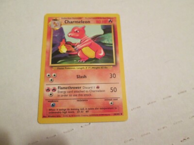 1995 Charmeleon Pokemon Card 24/102 Rare Vintage NICE! GREAT SHAPE!!! | eBay