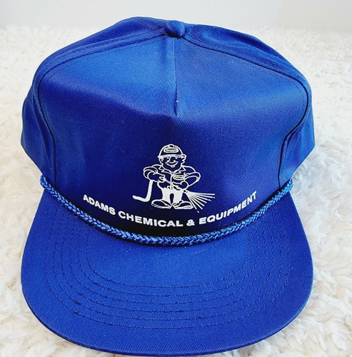 Vintage Adams Chemical & Equipment Trucker Hat Snap Back Adjustable Blue