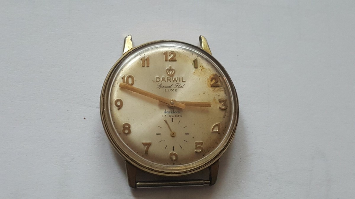 VINTAGE swiss made DARWIL Special flat LUXE DARBLOCK 17 rubis Gold