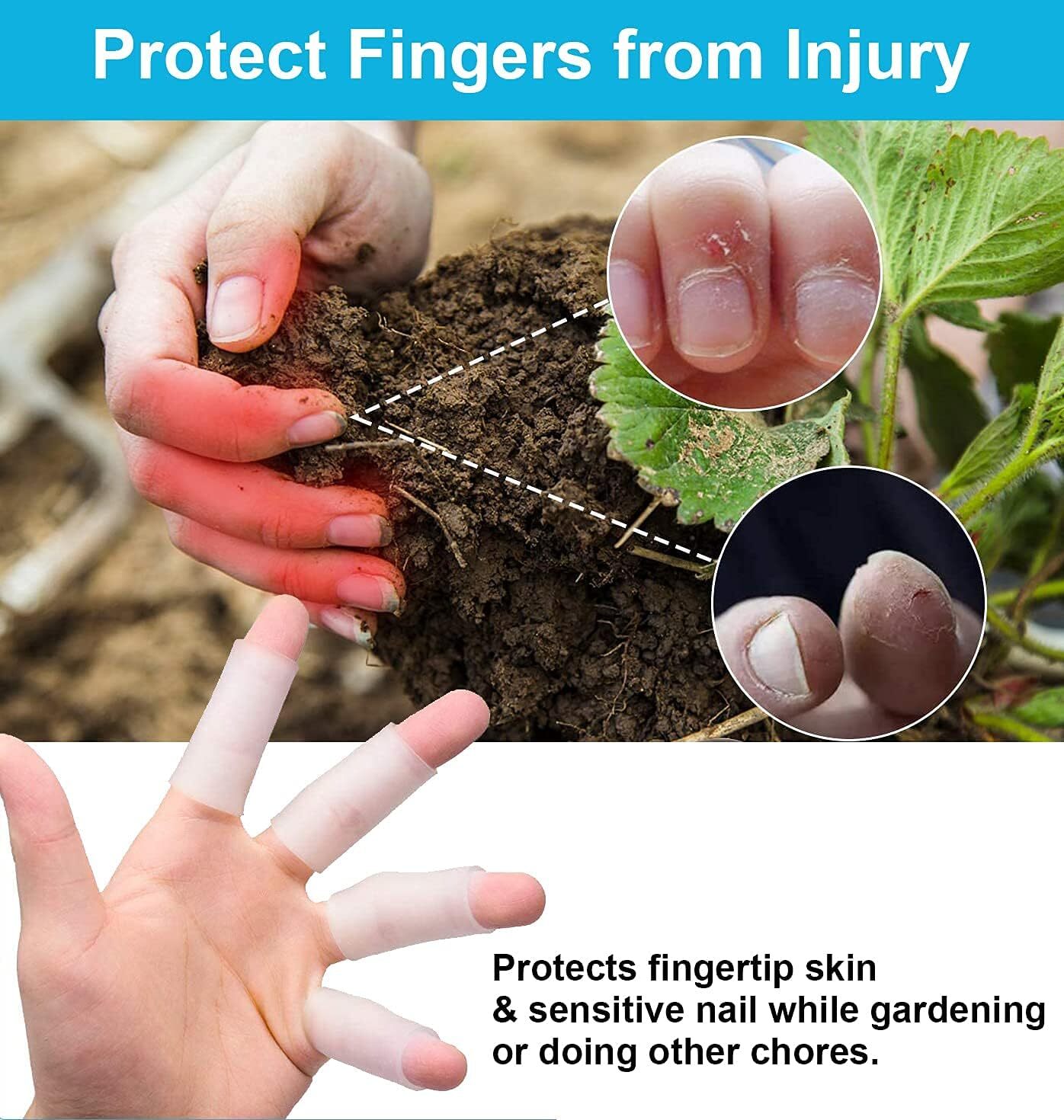 20Pcs Gel Finger Cots Silicone Finger Protectors Thumb Protector Covers Hot USA