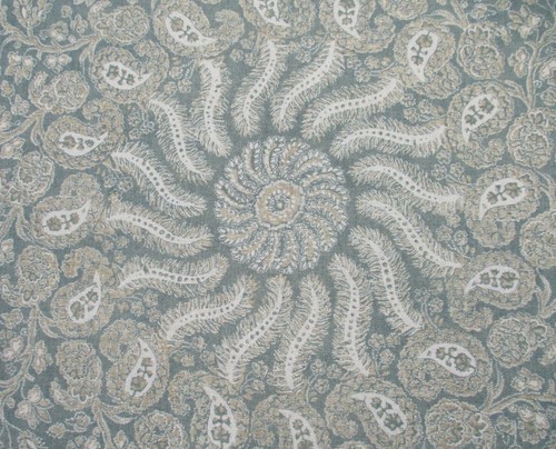 Thibaut/Anna French Curtain Fabric 'LA PROVENCE' 2.8 METRES ROBIN'S EGG - Cotton - Picture 4 of 7