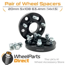 Bolt-On Wheel Spacers (2) 5x108 63.4 20mm for Range Rover Evoque [L538] 11-18