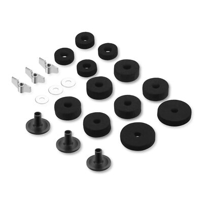 Cymbals Replacement Kit 21 Pcs Black Stand Felts Hi-Hat Clutch Sleeves Nuts