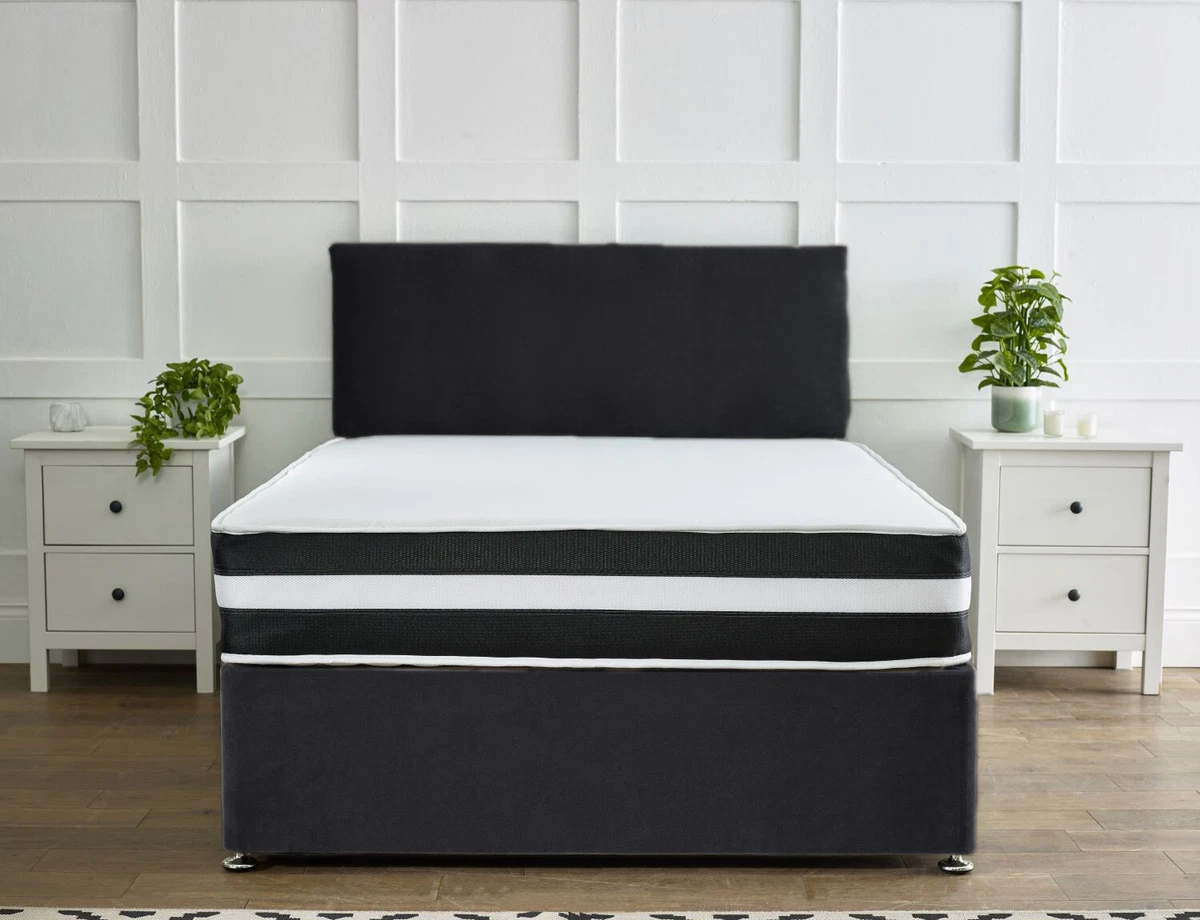Divan Bed Base Set With Headboad Available Sizes Single Double