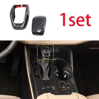 Carbon Fiber Central Console Gear Shift Knob Trim For Toyota Highlander 2020-23