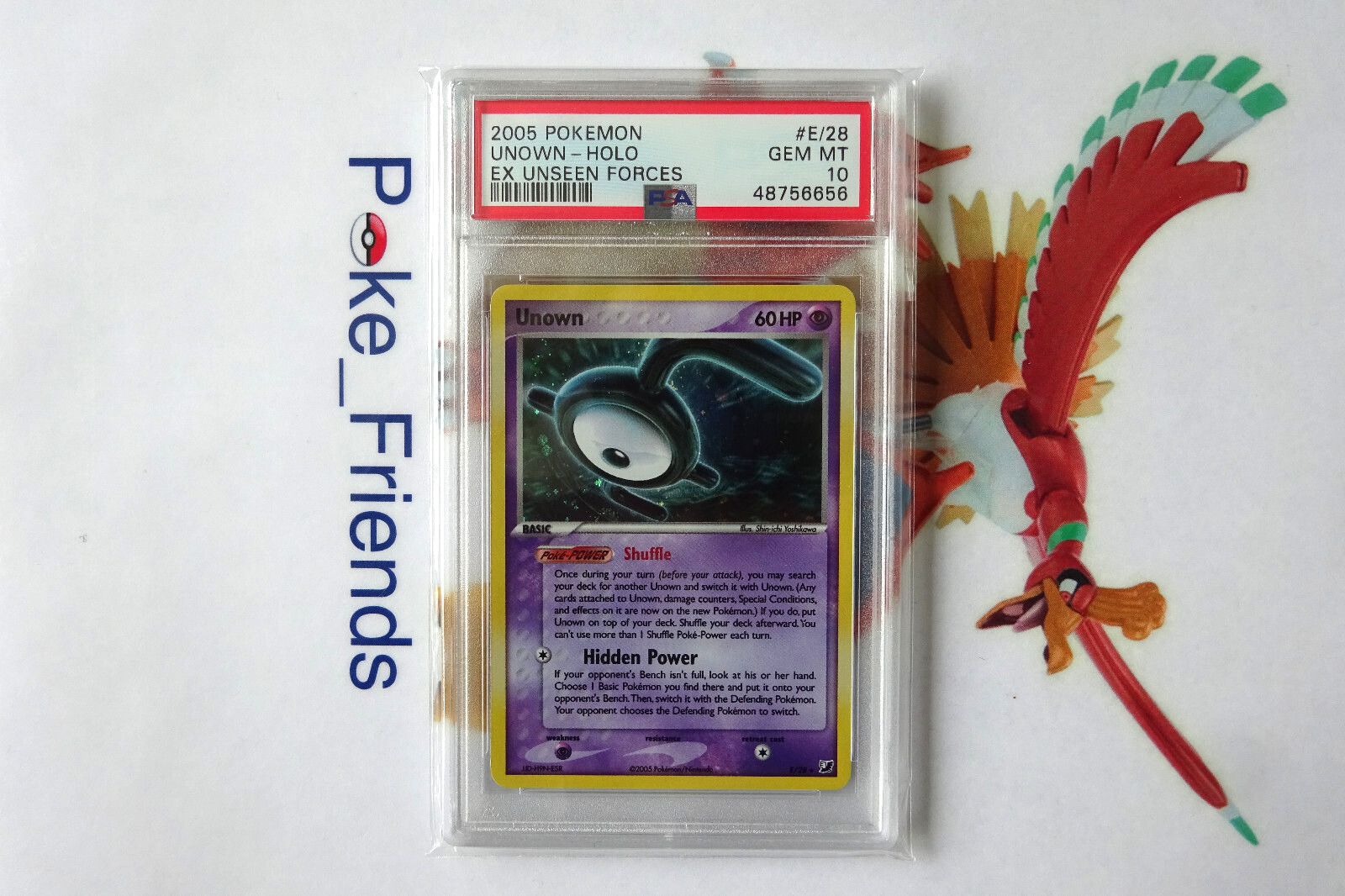 Pokemon Unown Holo EX Unseen Forces Rare #E/28 PSA 10 Gem Mint