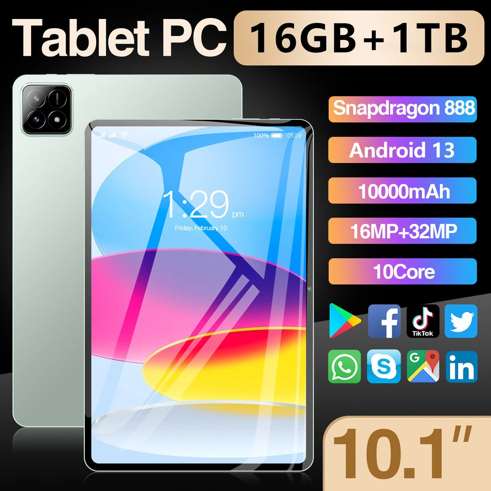 10.1-inch large screen Fad 6s Pro 4G tablet computer 16GB4+1TB Android 13 - Image 3 of 4