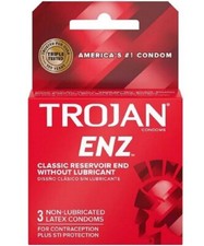 Trojan ENZ Non-Lubricated Premium Latex Condoms 3 ct  Pack of 1 