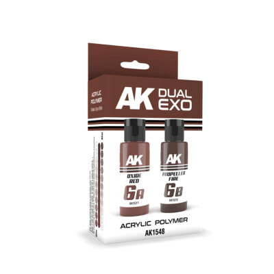 Oxide Red & Propeller Fire Dual Exo Set Acryl Polymer Ak-1548 AK INTERACTIVE