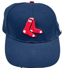 Boston Red Sox Hat Cap Strap Back Blue Plain Logo Base Ball Dad Adjustable AW