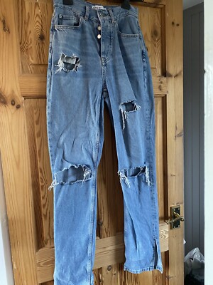 Primark Blue Ripped Straight Leg Ladies/Teens Jeans Size Splits