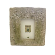 Cheri Blum Frame Textured White Flowers FENCO 3.5”x5”