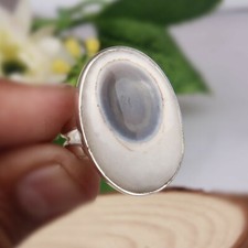 Natural Ice Solar Quartz Gemstone 925 Sterling Silver Statement Ring Jewelry