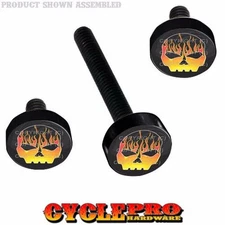 Black Billet Fairing Windshield Hardware Kit 14-Up Harley Touring HOT ROD SKULL