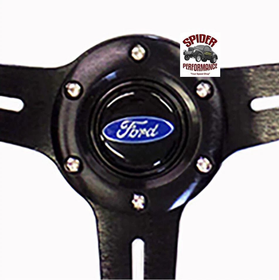 Volante Ford 1970-1980 cuero azul ovalado 13 13/4" drifter Foto 3 de 4
