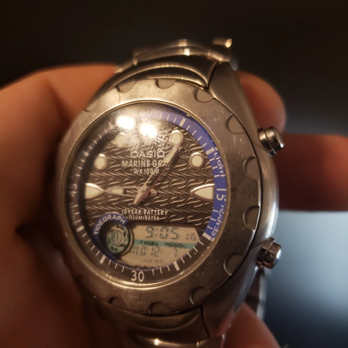 CASIO Marine Gear WR 100M Illuminator Watch Unisex Tide Graph Moon Phase MRP 701