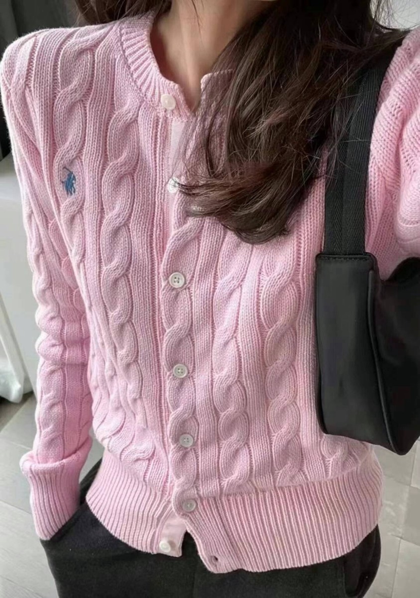 NEW Polo Ralph Lauren Women 100% Cotton Cable Knit Cardigan