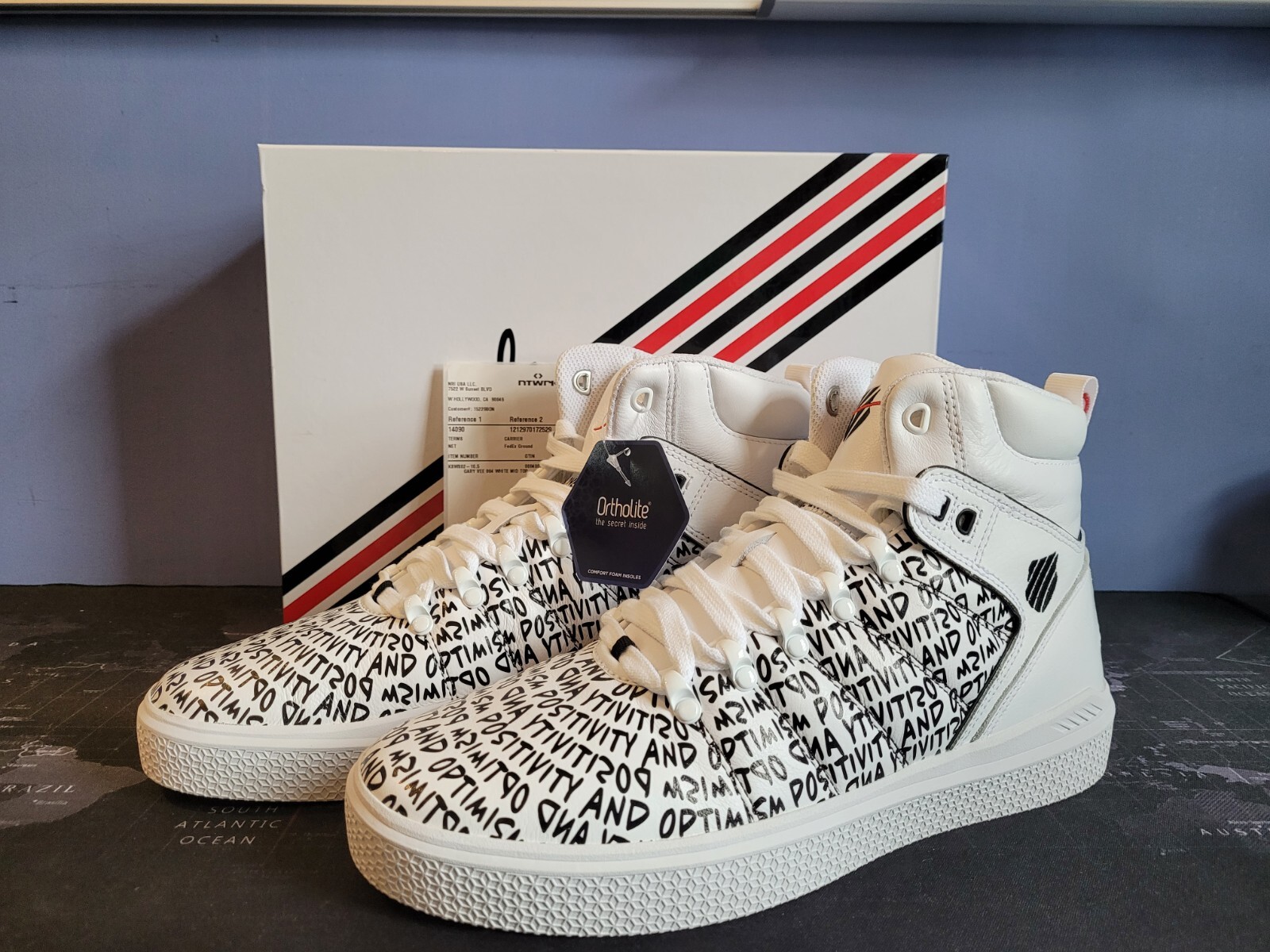 Gary Vee K-Swiss 004 Mid-Top White Black Red Positivity And 