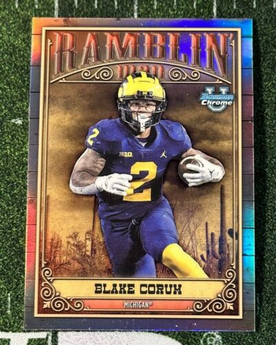 Blake Corum 2023 Bowman Chrome U Ramblin Man Insert #RM-8 Michigan / Rams Rookie - Bild 1 von 2