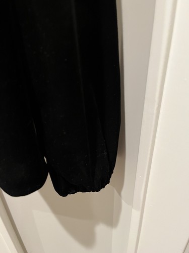 talbots top velluto nero maniche lunghe taglia L fiocco cravatta scollo - Foto 3 di 5
