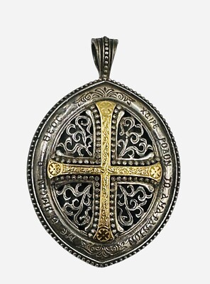 Konstantino Sterling Silver & 18K Yellow Gold Cross Pendant | eBay